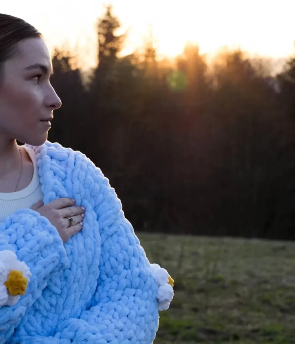 Sweter DAISY Baby Blue