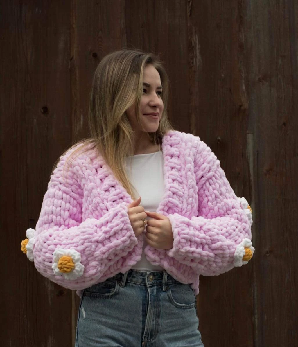 Sweter DAISY Baby Pink